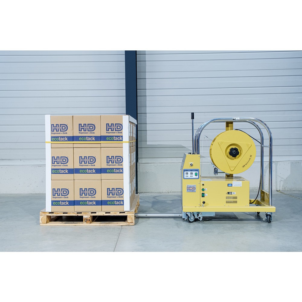 Product afbeelding: Halfautomatische palletomsnoeringsmachine HDS-25-PV3-16-200 met accu, voor bandbreedte 12-16 mm