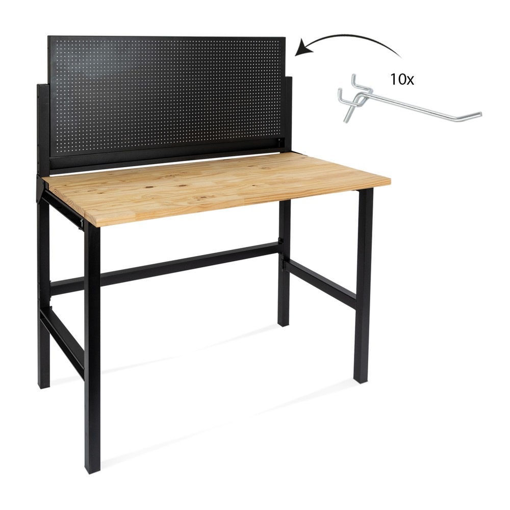 Productafbeelding nr. 2: HEMMDAL Werkbank, klapbaar, draagvermogen 150 kg, perfoplaat incl. 10 haken