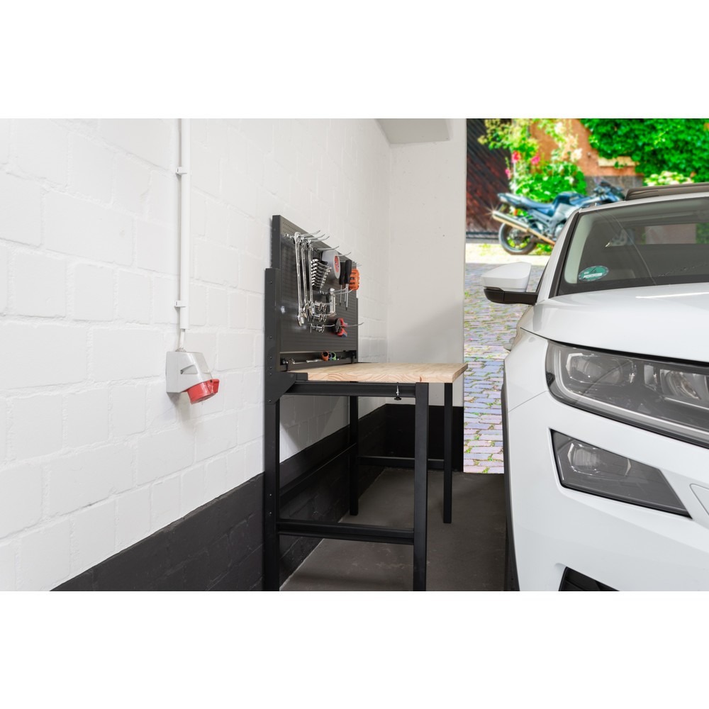 Productafbeelding nr. 12: HEMMDAL Werkbank, klapbaar, draagvermogen 150 kg, perfoplaat incl. 10 haken