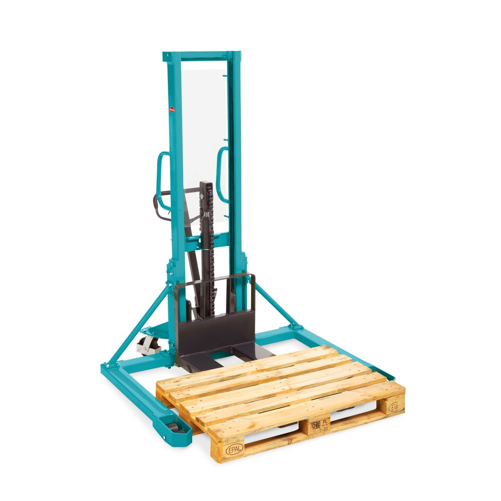 Product afbeelding: Hydraulische stapelaar Ameise® PSM 1.0 Wide-tread in breedspooruitvoering met enkelvoudige hefmast, hefhoogte 1.600 mm, draagvermogen 1.000 kg