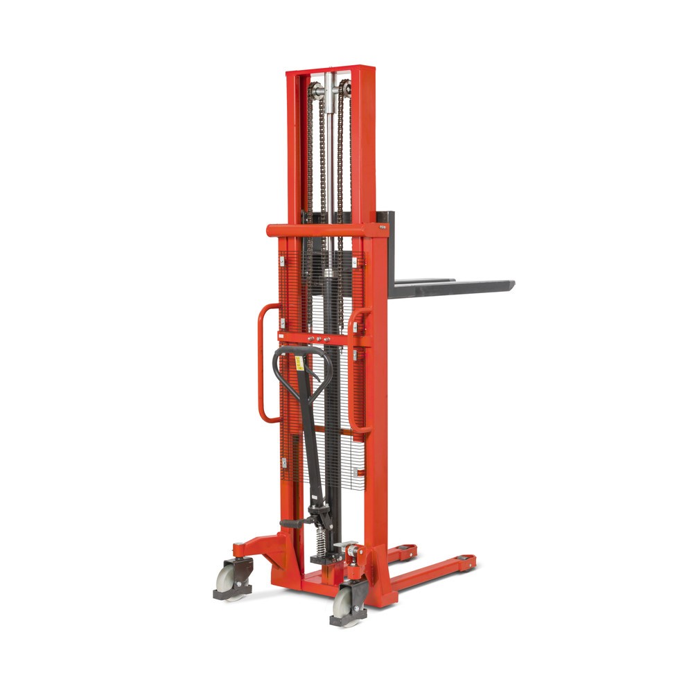 Product afbeelding: Hydraulische stapelaar BASIC PSM 1.0 met tweevoudige telescoop hefmast, hefhoogte 2.000 mm, draagvermogen 1.000 kg