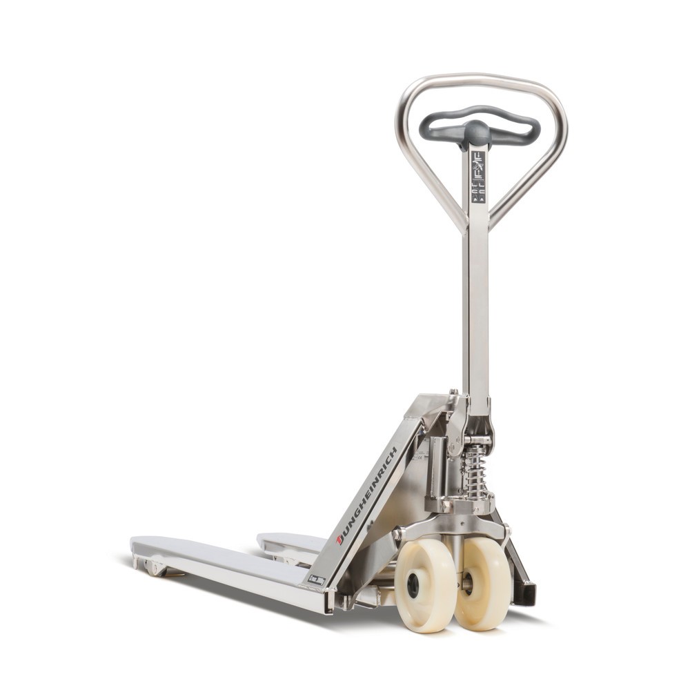 Product afbeelding: Roestvrijstalen handpalletwagen Jungheinrich AM I20, draagvermogen 2.000 kg, vorklengte 1.140 mm, nylon