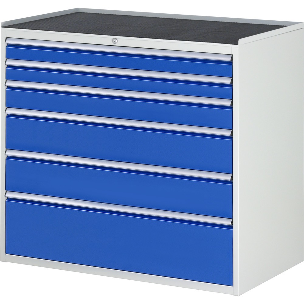 Product afbeelding: RAU ladekast serie 7000, h x b x d 1.035 x 1.145 x 650 mm, met 6 lades maat XXL, metalen blad