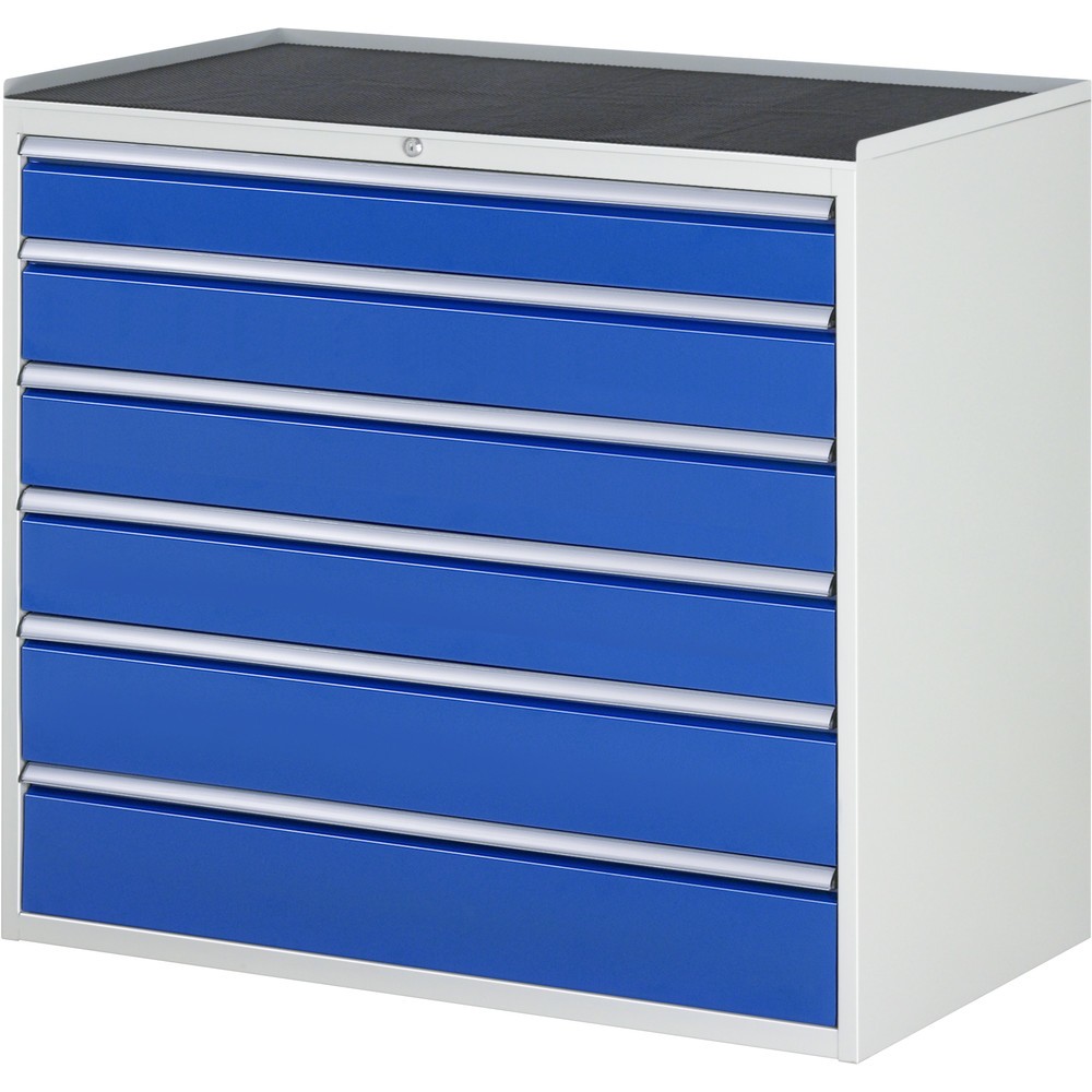 Product afbeelding: RAU ladekast serie 7000, h x b x d 1.035 x 1.145 x 650 mm, met 6 lades maat XXL, metalen blad