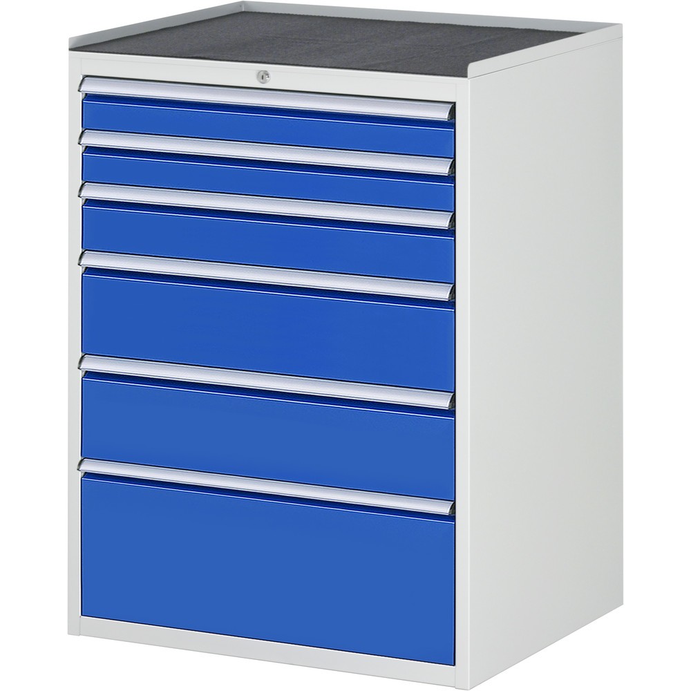 Product afbeelding: RAU ladekast serie 7000, h x b x d 1.035 x 770 x 650 mm, met 6 lades maat XL, metalen blad