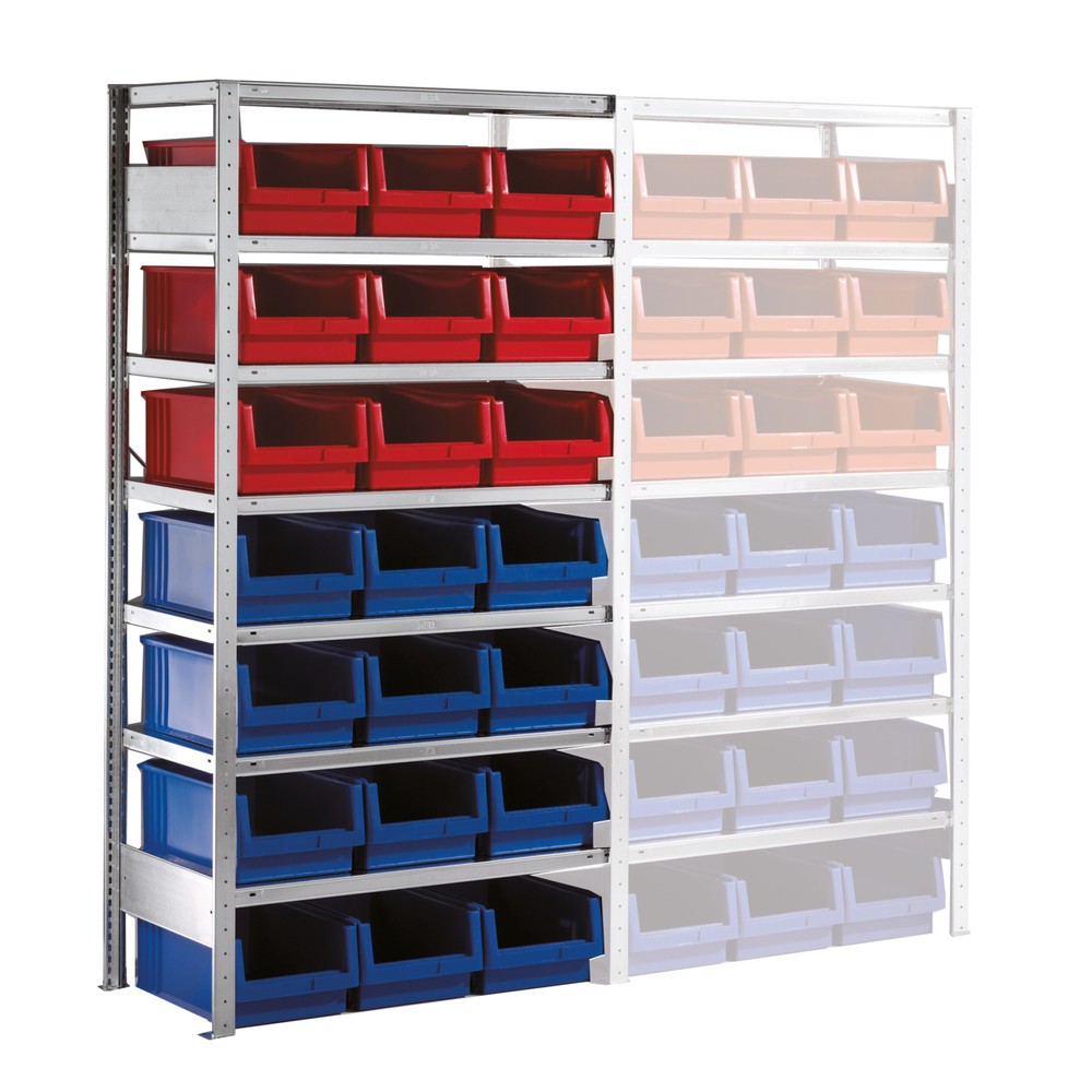 Product afbeelding: Legbordstelling META, AV met magazijnbakken, vaklast 100 kg, 21 bakken, hxbxd 2.000 x 1.000 x 500 mm