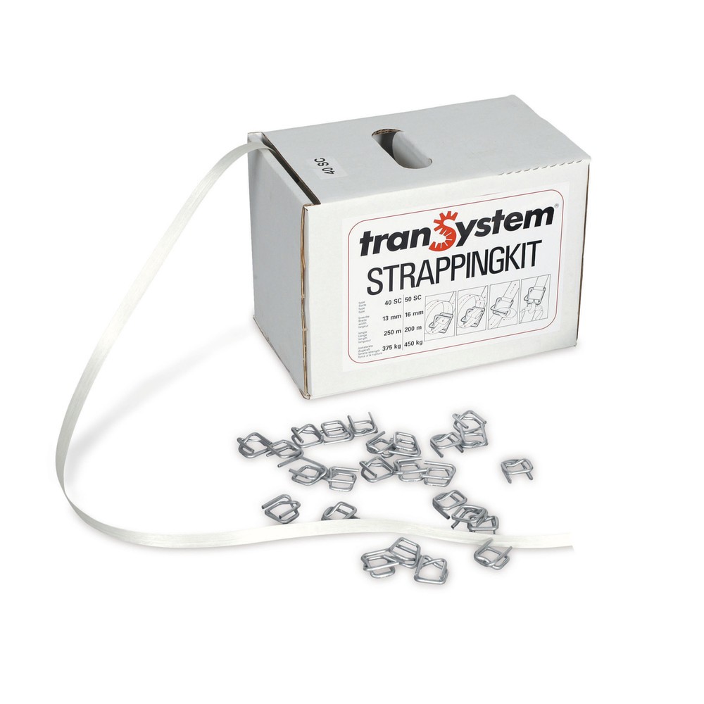 Product afbeelding: PET-omsnoeringsband, verlijmd, lengte 250 m, bandbreedte 13 mm