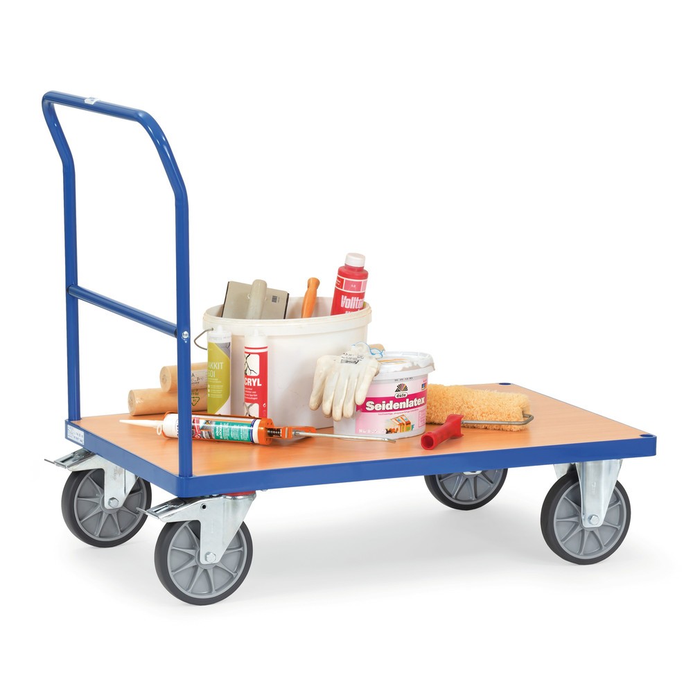 Productafbeelding nr. 3: Plateauwagen fetra® met duwbeugel, laadvlak bxd 600 x 1.000 mm, briljantblauw