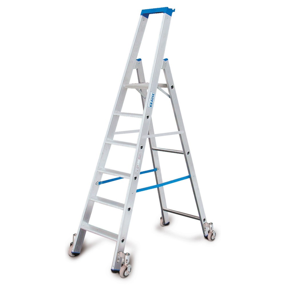 Product afbeelding: Professionele dubbele trap KRAUSE®, 1-zijdig begaanbaar, met wielen, standhoogte 1,65 m