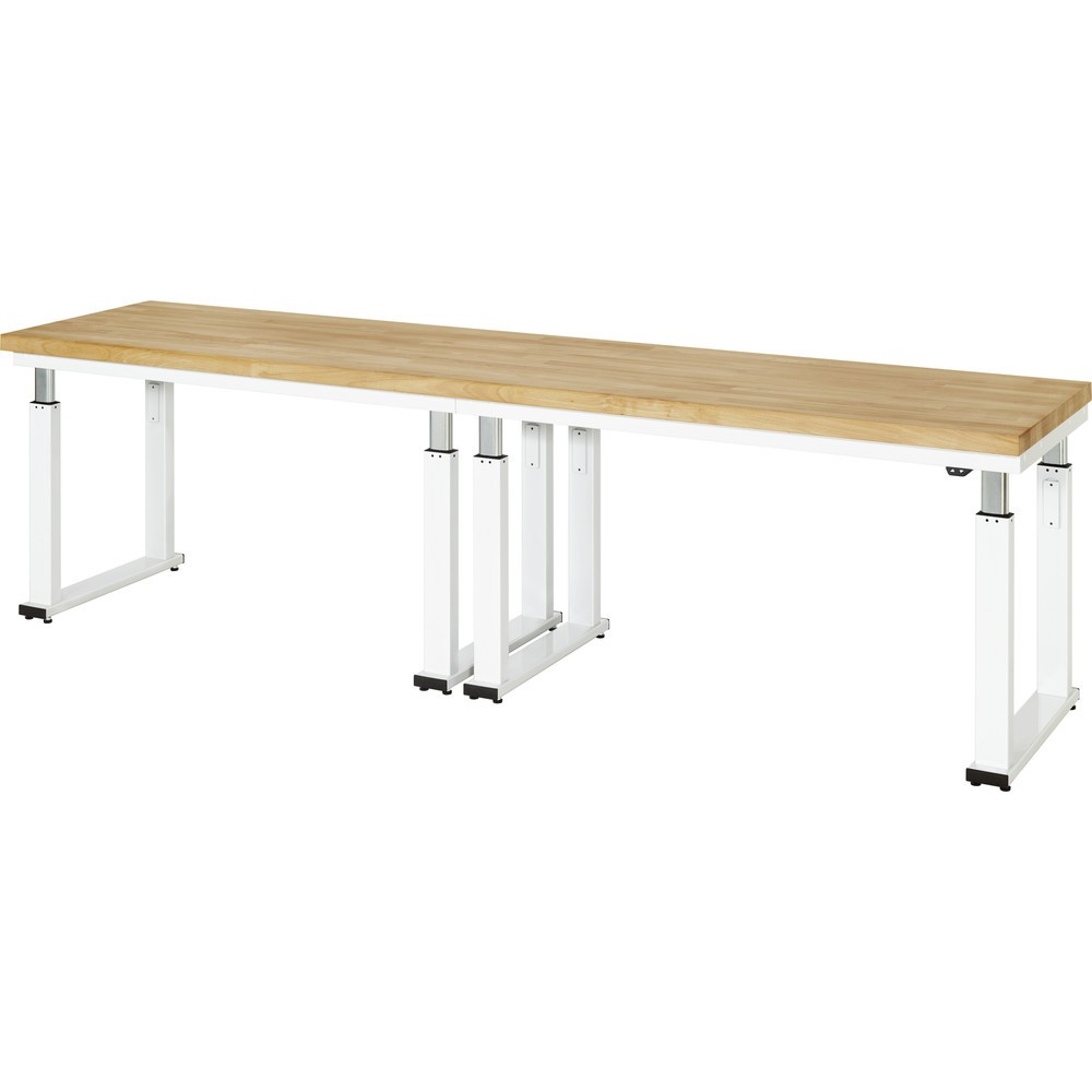 Product afbeelding: RAU elektrisch in hoogte verstelbare werkbank serie adlatus 600, h x b x d 740-1.140 x 3.000 x 700 mm, massief beuken werkblad