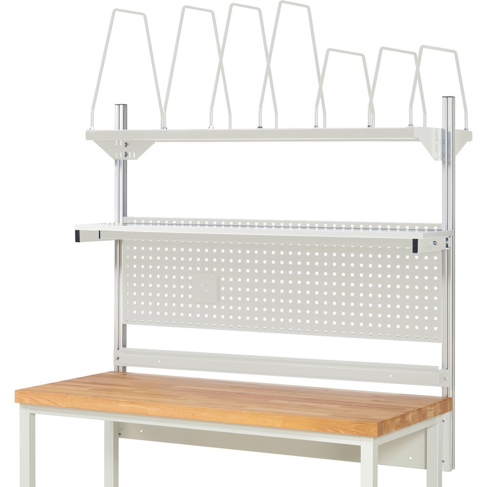Productafbeelding nr. 2: Werkbankopbouw RAU, hxbxd 1.130 x 1.500 x 350 mm, met 1 legbord, 1 draagrail en 1 flatscreenhouder, complete set 03 voor productbreedte 2.000 mm