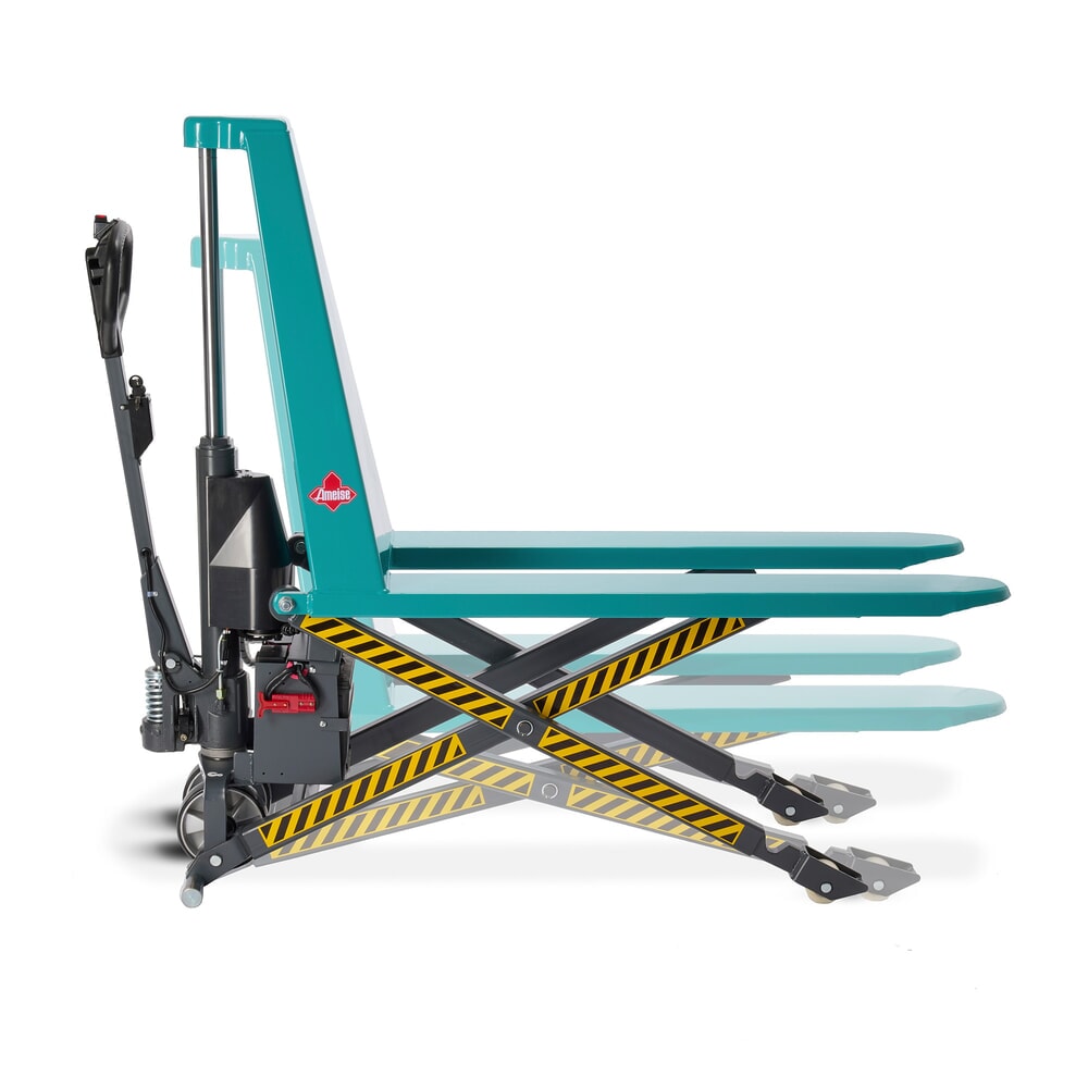 Product afbeelding: Schaarhefwagen Ameise® PTM 1.0 elektrohydraulisch, draagvermogen 1.000 kg, vorklengte 1.150 mm, polyurethaan / nylon