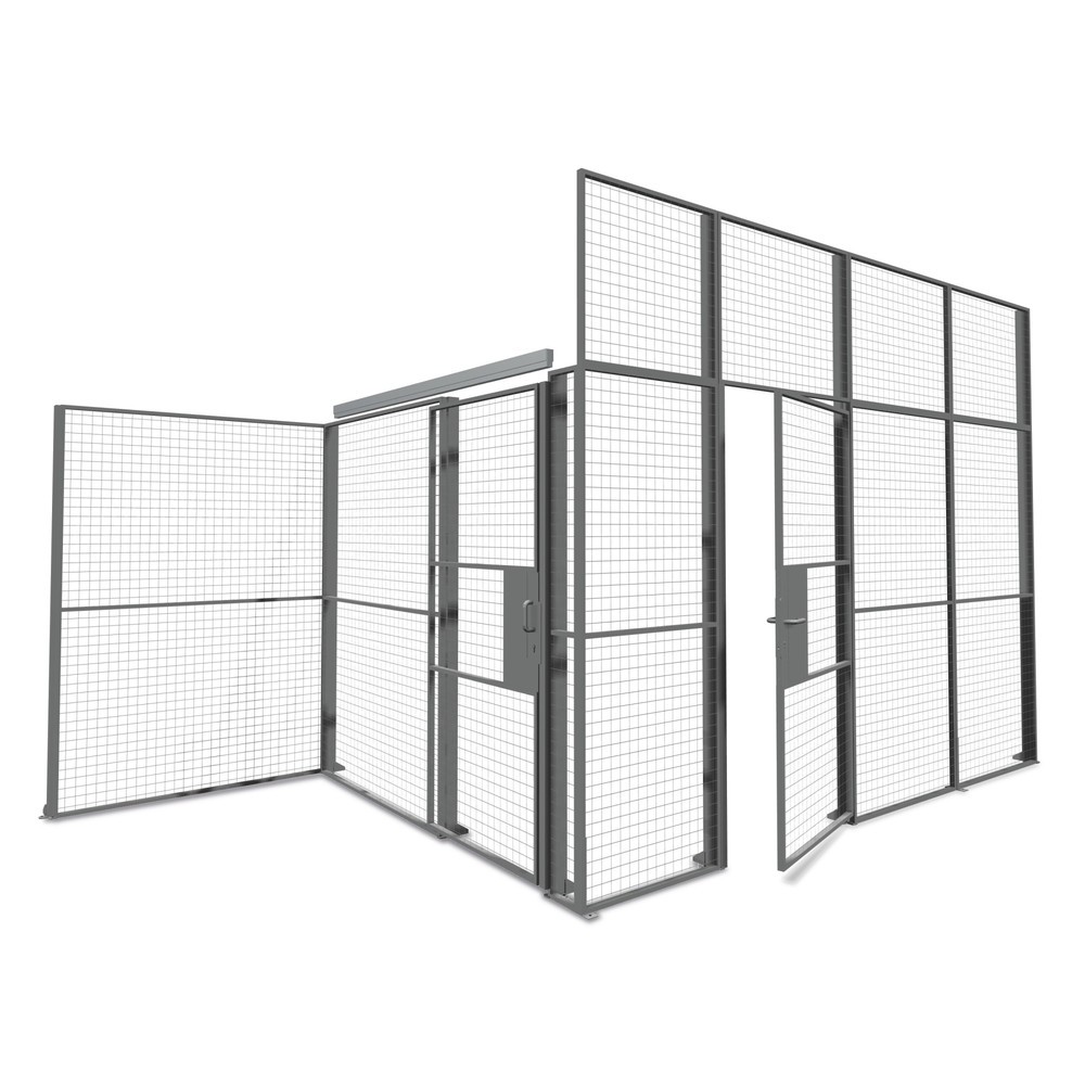 Product afbeelding: Dubbele schuifdeuren voor scheidingswandsysteem TROAX®, breedte 1.900 mm, hangslot