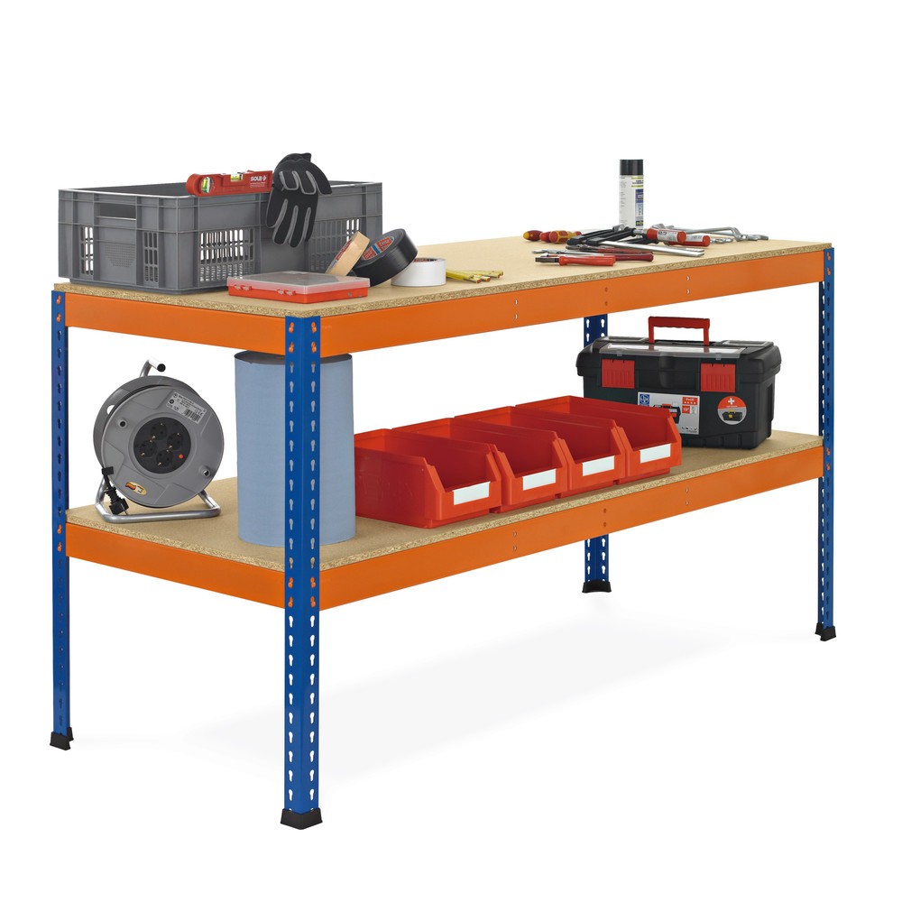 Product afbeelding: SCHULTE werktafel met 2 spaanplaten, hxbxd 990 x 1.841 x 773 mm