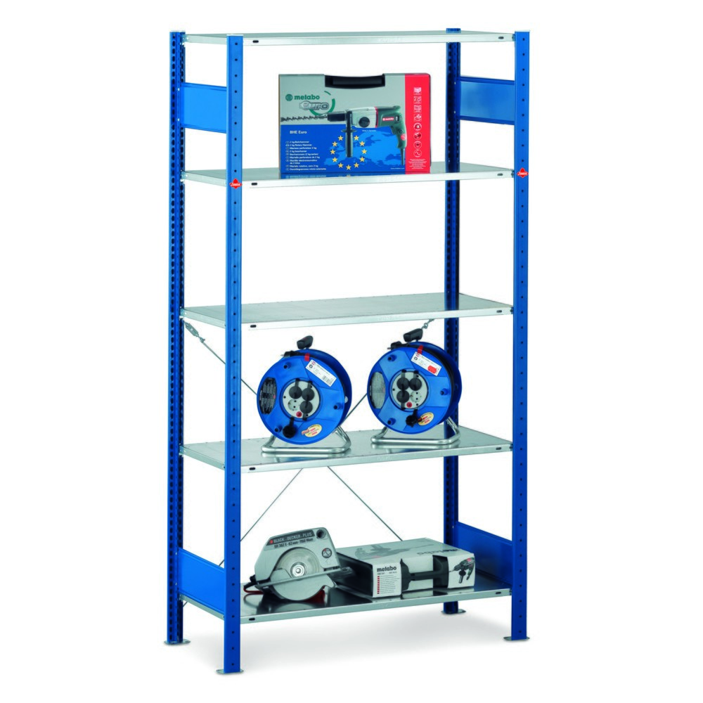 Productafbeelding nr. 1: Legbordstelling SCHULTE, gentiaanblauw / lichtgrijs, vaklast 150 kg, hxbxd 2.500 x 1.360 x 636 mm