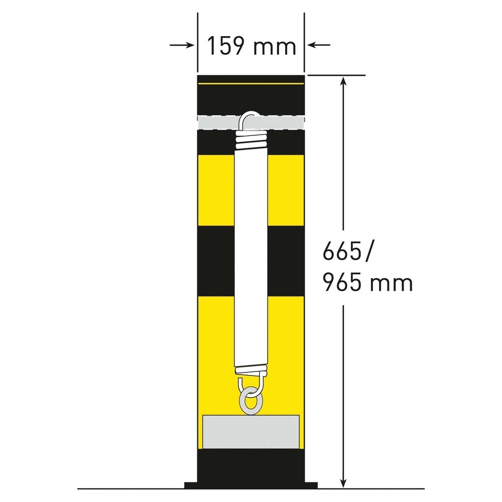 Productafbeelding nr. 5: Kantelbare beschermpaal MORAVIA Swing, voor binnen, hoogte 965 mm, Ø 159 mm