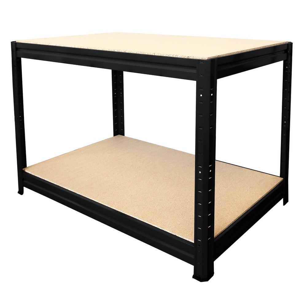 Product afbeelding: Werkbank HEMMDAL type L, zwart - 87 x 160 x 60 cm - vaklast tot 600 kg