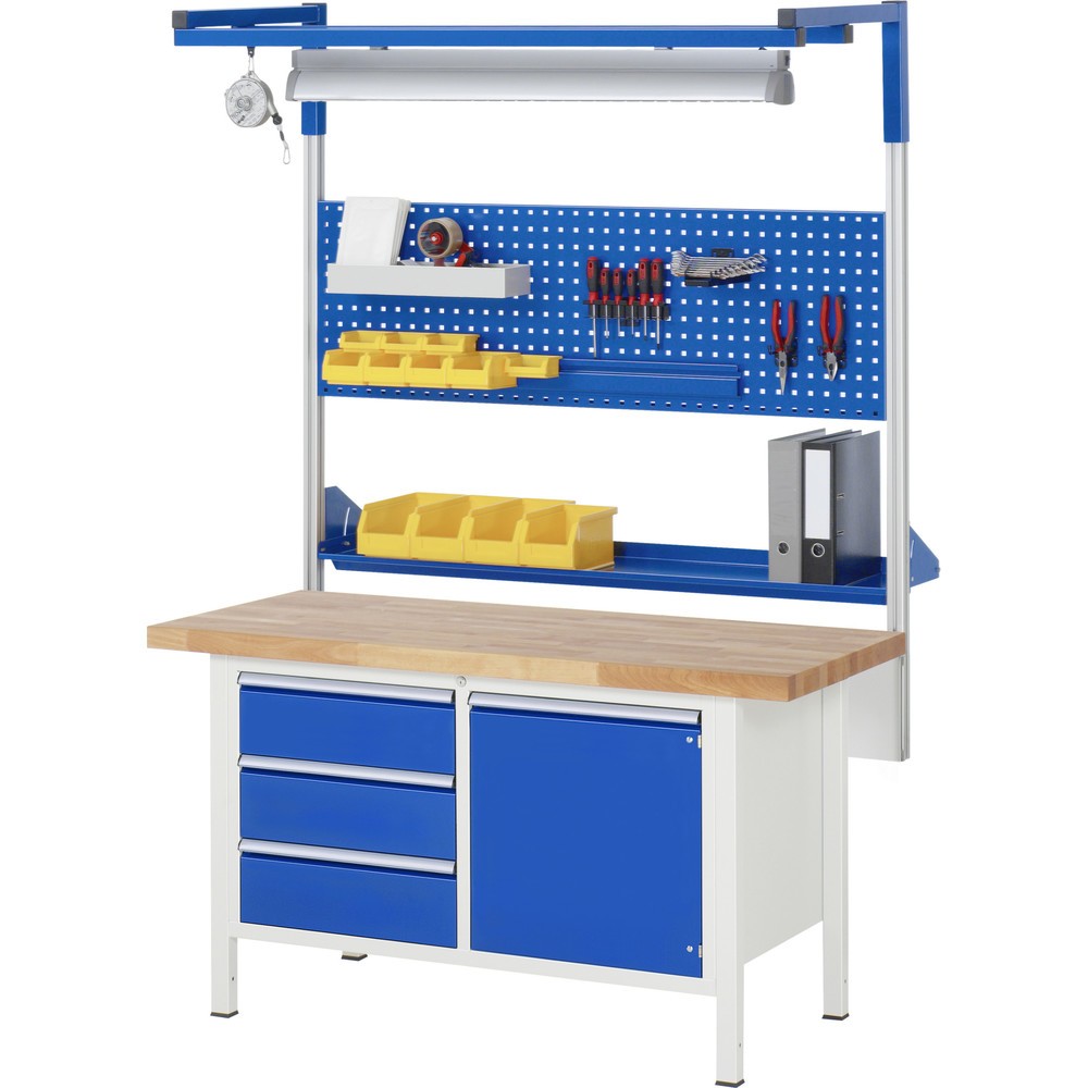 Productafbeelding nr. 6: Werkbank RAU serie 8000, 1 dubbele kast, hxbxd 840-1.040 x 1.500 x 900 mm, 8 x voor 90% uittrekbare lades, 4 x 90, 2 x 150, 2 x 210 mm, draagvermogen lade 100 kg