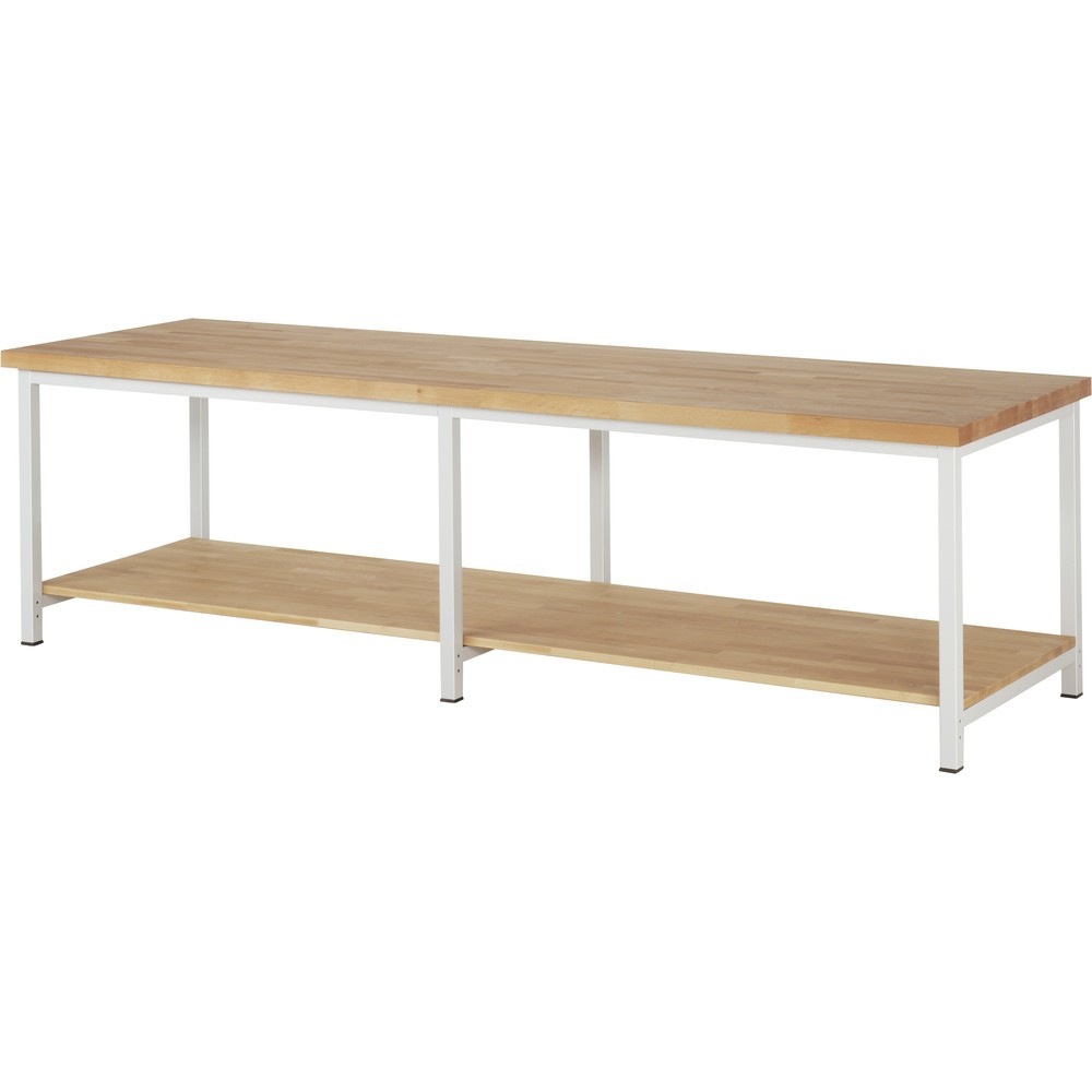 Product afbeelding: RAU werkbank serie 8000, h x b x d 840-1.040 x 3.000 x 900 mm, legbord onderaan