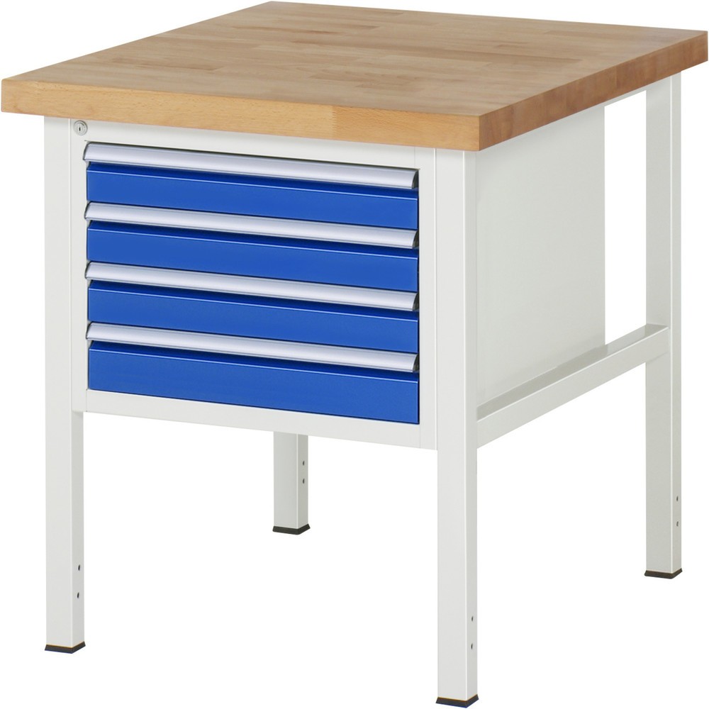 Productafbeelding nr. 1: Werkbank RAU serie 8000, hxbxd 840-1.040 x 750 x 900 mm, 4 x voor 100% uittrekbare lades, 4 x 90 mm, draagvermogen lade 100 kg