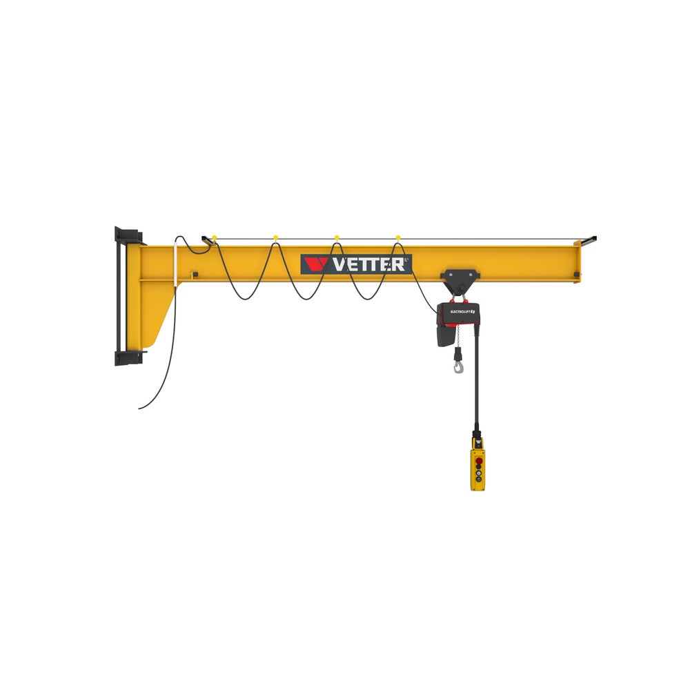 Product afbeelding: Zwenkkraan VETTER® incl. elektrische takel LIFTKET, wanduitvoering, lage constructie, reikwijdte 3.000 mm, draagvermogen 125 kg